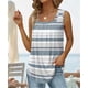 thumbnail image 5 of Camiseta plisada con cuello cuadrado para mujer, ropa de calle informal sin mangas, holgada, para uso diario, verano, 2023, 5 of 5