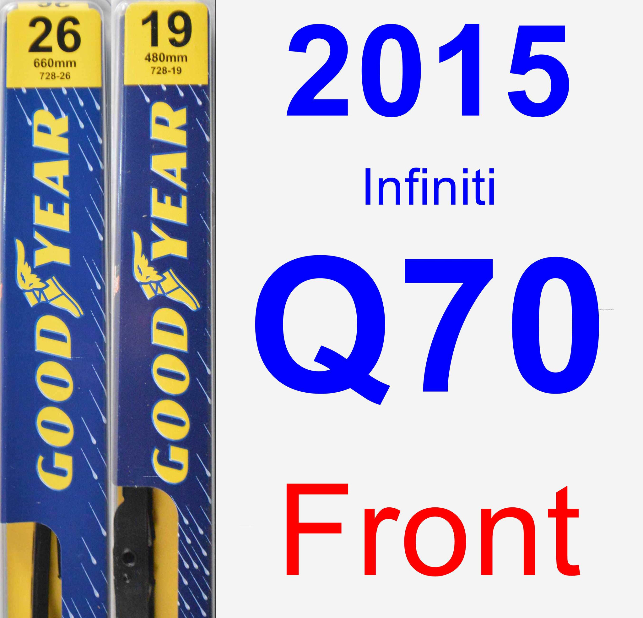 2015 Infiniti Q70 Wiper Blade Set/Kit (Front) (2 Blades) Premium