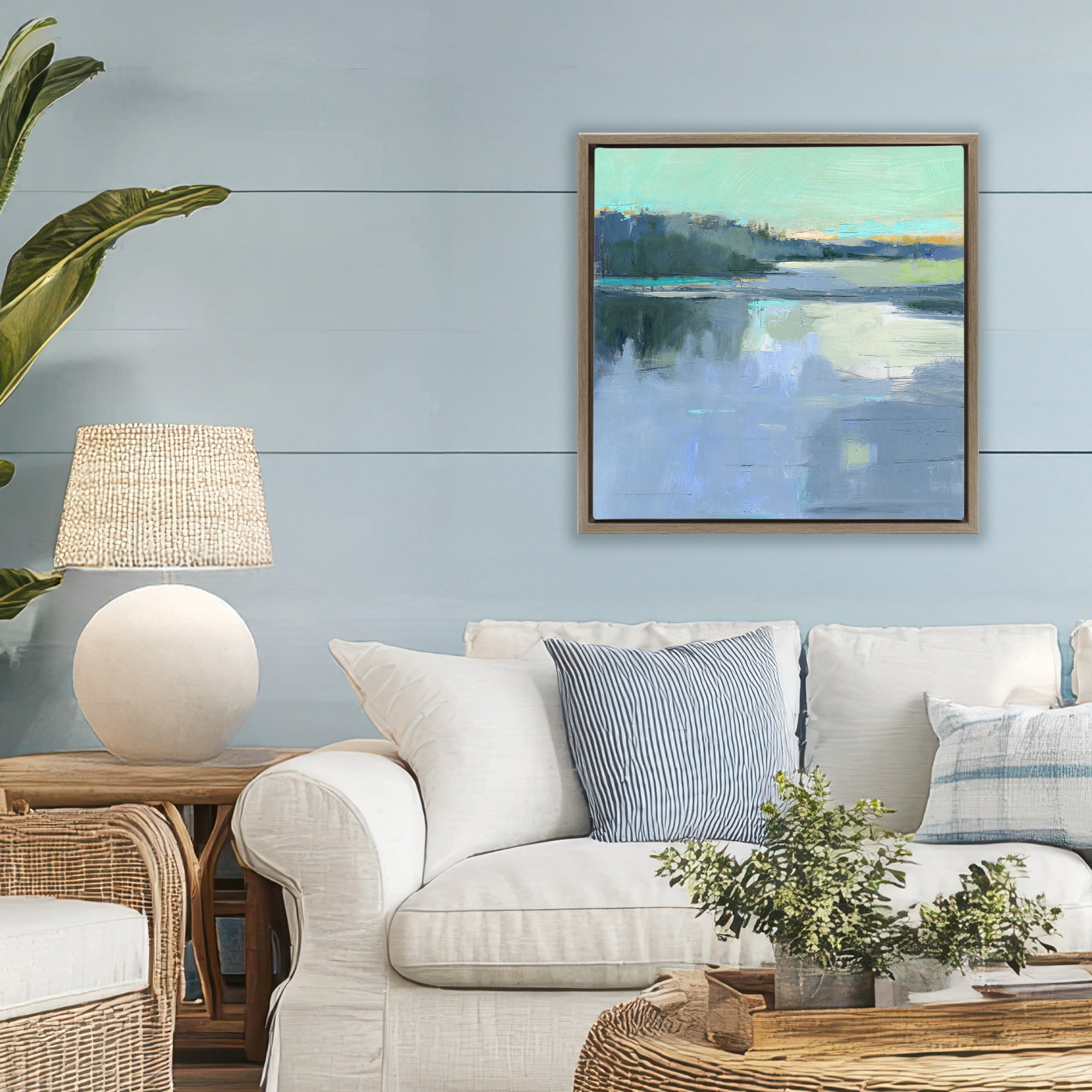 Stupell Industries Brave Boat Harbor Brown Framed Floater Canvas Wall Art, design by Kathleen Robbins