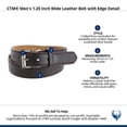 thumbnail image 5 of CTM  1.25 Inch Wide Leather Belt with Edge Detail (Men), 5 of 5