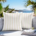 thumbnail image 3 of Throw Pillow Covers 20x20 Inch Set of 2, Cream Striped Waterproof Outdoor Pillow Covers, Modern Farmhouse Cream White Stripes Decorative Cushion Pillowcases for Couch, Sofa, Bed, Garden, Patio, 3 of 9