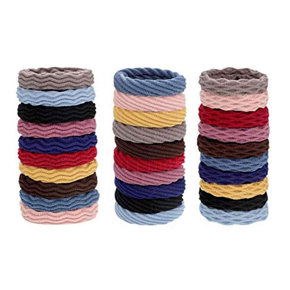 Chainplus 30 PCS Hair Ties for Women, Cotton Seamless Thick Hair Bands, No  Crease No Damage for Thick/Thin Hair, Soft Elastic Hair Ties Ponytail  Holders Hair Accessories, Assorted Colors 