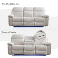 thumbnail image 2 of Comfort Stretch 3 Seater Power Recliner Chair Sofa Set for Living Room,Faux Leather Electric White Home Theater Seating Reclining Sofa Couch with Flipped Middle Backrest,LED Light,USB Port,Cup Holders, 2 of 6