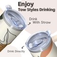 thumbnail image 4 of 20oz Coffee Mug with Lid and Straw, Bohemian Stainless Steel Insulated Tumbler, Double Wall Vacuum Travel Cup, Leakproof Thermal, 4 of 5