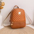 thumbnail image 1 of Mochila pequeña de cuero PU Para Mujer, bolso de hombro con rejillas de diamantes, negro, con cinturón, verano, 2022 Fivean unisex, 1 of 2