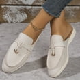 thumbnail image 5 of Eltusu Women Loafer Flat Shoes, Solid Color Round Toe Slip on Breathable Comfort Shoes Beige Size 8.5, 5 of 6