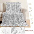 thumbnail image 5 of Grey Spring Floral Blanket Soft Cozy Warm Throw Blanket for Couch, Plush Fuzzy Flannel Fleece Blankets for Sofa, Farmhouse Flowers Elegant Pastoral Bed Blankets Lightweight Gifts for Women, 40"x50", 5 of 9