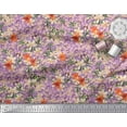 thumbnail image 2 of Soimoi Cotton Cambric Fabric Leaves & Wild Flower Floral Print Sewing Fabric Yard 42 Inch Wide, 2 of 3