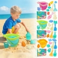 thumbnail image 4 of Beach Toys For Toddlers 12 Piece Beach Toy Set With 4 Shovels 1 Collapsible Bucket 6 Molds And 1 Watering Can Cute Pony Design Sand Castle Building Kit Portable Sand Toys For Outdoor Play, 4 of 6