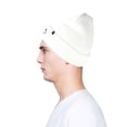 thumbnail image 5 of Dalix Embroidered Smile Face Beanie in White, 5 of 5