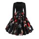 thumbnail image 1 of Vestido de Navidad de manga larga para mujer, bata Vintage, Swing Pinup, elegante, estampado informal, negro, invierno, 50S, 60S, 1 of 4