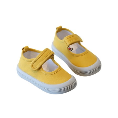 

Daeful Toddler Shoes Comfortable Walking Shoes Canvas Sneakers for Boys & Girls Yellow 9.5C