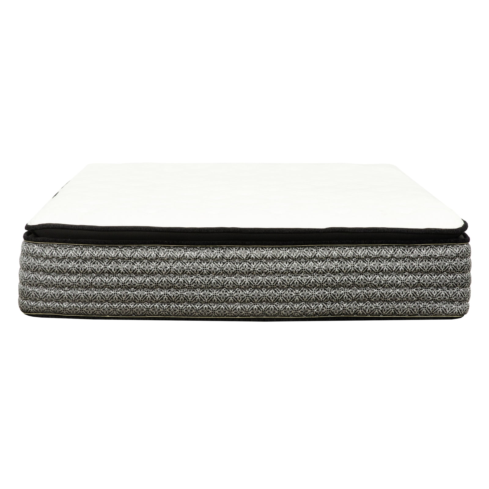 Miekor Furniture Premium 14 in. King Size Pocket Coil Hybrid Mattress, Super Plush Gel Memory Foam Mattress for Comfort Sleep, White/Gray 61063