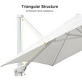 thumbnail image 4 of PURPLE LEAF 9 × 11.5 FT Patio Umbrella White Cantilever Offset Umbrella Rectangle Outdoor Umbrella with 360° Rotation for Garden Deck Pool, White, 4 of 12