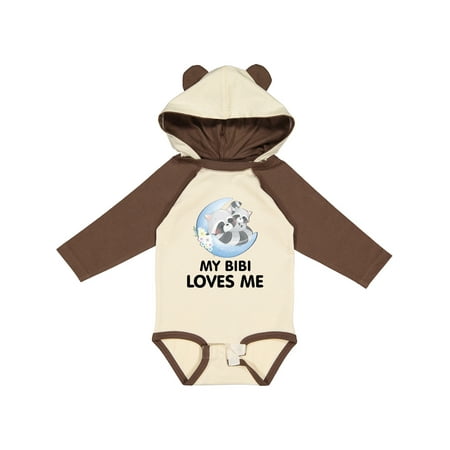 

Inktastic Raccoon My Bibi Loves Me Gift Baby Boy or Baby Girl Long Sleeve Bodysuit