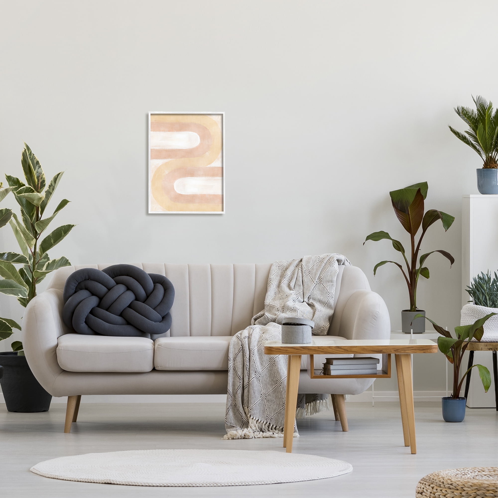 Stupell Industries Wavy Alternating Arches Abstract Painting White Framed Art Print Wall Art, 16 x 20