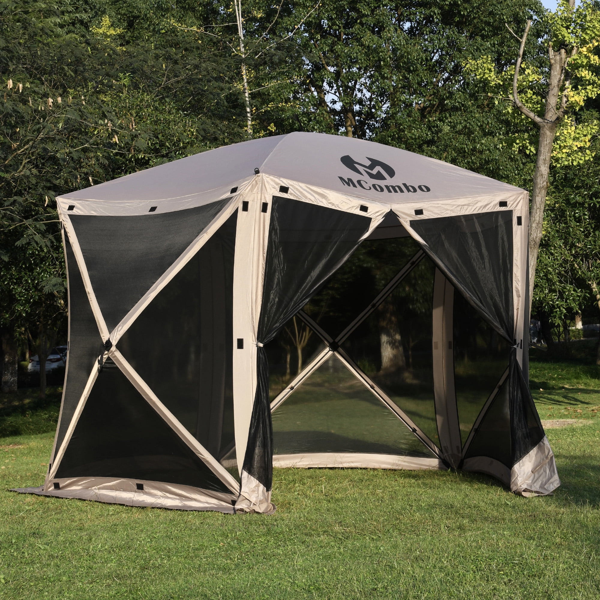Mcombo 5-Sided Gazebo Portable Pop Up Tent Canopy, Shelter Hub Screen Tent for Outdoor Party (5-7 Persons), 1024-5PC