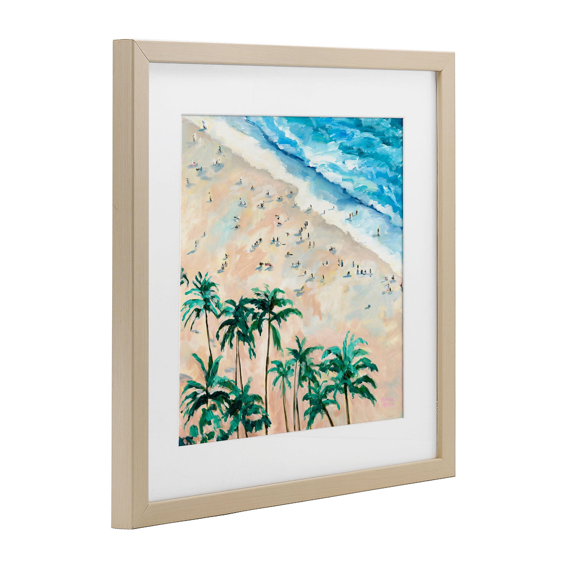 Stupell Industries Waikiki Beach Overview Birch Framed Print Under Glass, design by Meredith Howse