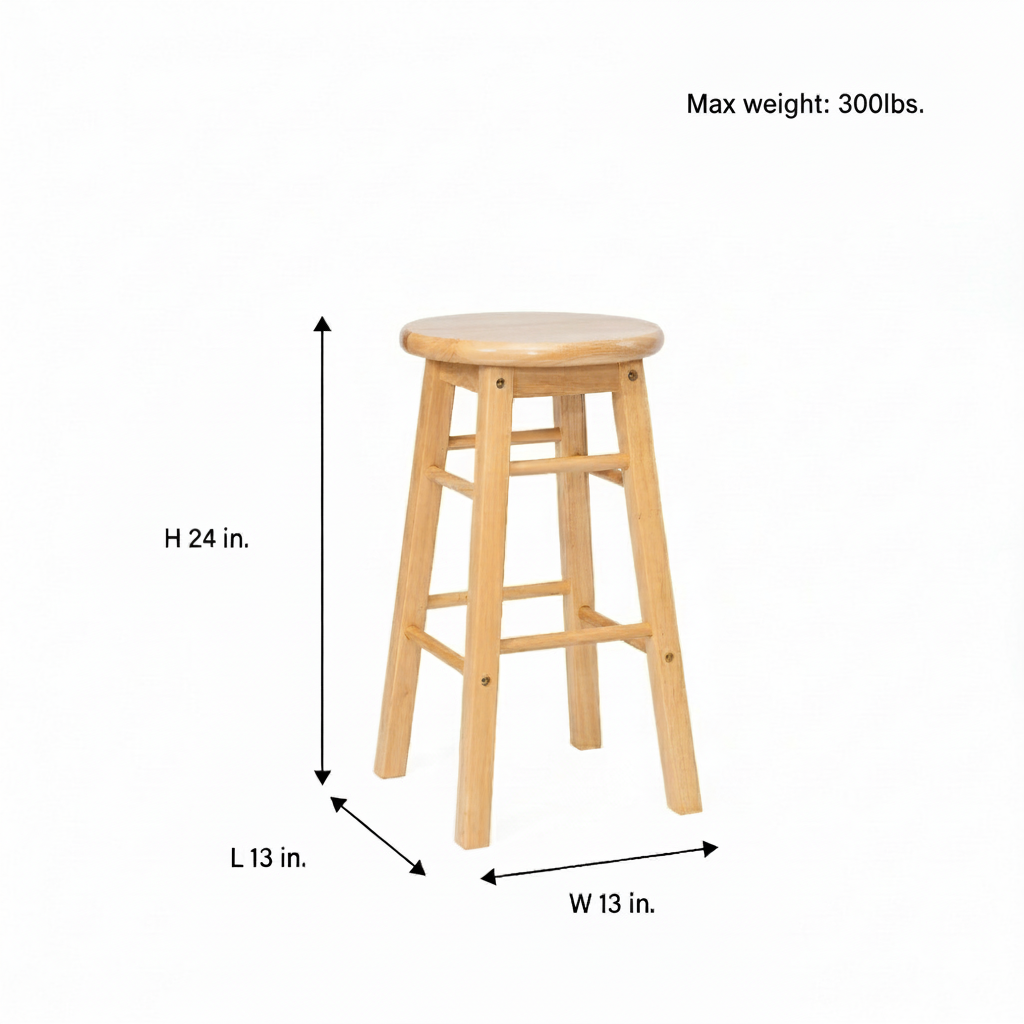 Mainstays Counter Stools, Set of 2, Natural Finish photo 8