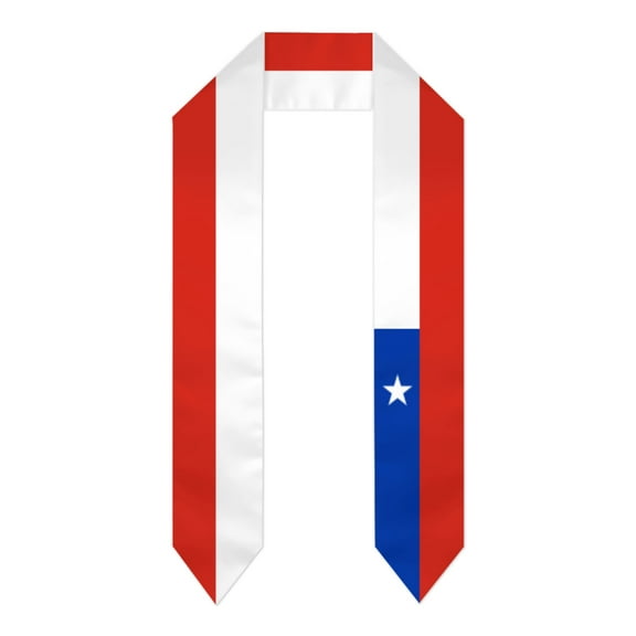 Chile Flag Thick Graduation Sash Stole Scarf Double Sided Honor Stole For Graduation Students Class Of 2024