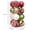 Multicolor, variant on 16-Pack Red Painted Christmas Ball Ornament Set, Coordinated Hanging Baubles with Glitter, Stripe and Snowflake Designs, Christmas Tree, Wreath, Garland, Holiday Party and Home Decor