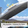 thumbnail image 4 of PURPLE LEAF 9' x 12' Cantilever Patio Umbrella Outdoor Umbrella with 280lbs Base Large Rectangular Windproof Offset Umbrella for Pool Deck Garden, Graphite Grey, 4 of 18