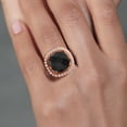 thumbnail image 4 of Gem Stone King 18K Rose Gold Plated Silver Ring Onyx Moissanite (6.38 Cttw), 4 of 4