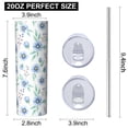 thumbnail image 3 of Pioneer Flower Floral Print Pattern 20oz Skinny Tumbler with Straw & Lid, Double Wall Vacuum Insulated Cup, Leak-Proof, Cup Holder Friendly, Hot 6H Cold 12H, 3 of 6