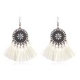thumbnail image 1 of Nvzi Pendientes étnicos bohemios Pendientes colgantes de gran tamaño (blancos), 1 of 4