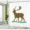thumbnail image 4 of Ambesonne Moose Shower Curtain, Fallow Deer Illustration Art, 69"Wx75"L, Redwood and Forest Green, 4 of 4