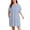 Blue, variant on Plus Size Nightgowns for Women Floral Print Short Sleeve Nightshirts Knee Length Sleepshirt Sleepwear with Pockets