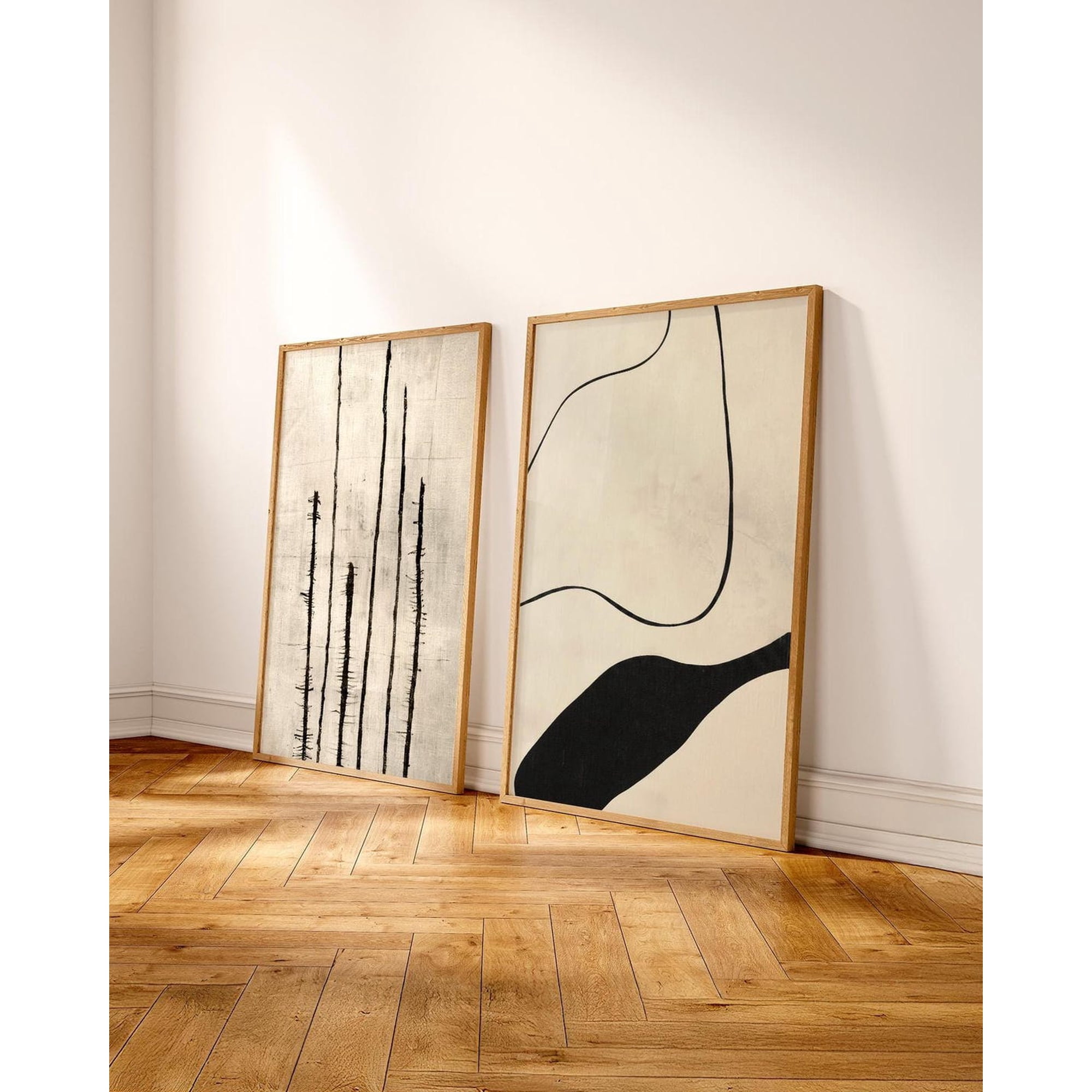Set Of 2 Abstract Minimalist Wall Art Prints Modern Zen Modern Living Room And Office Decor