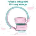 thumbnail image 4 of Riwbox BT05 Bluetooth Kids Headphones Wireless Foldable Headset Over Ear with Volume Limited and Mic/TF Card Compatible for iPad/iPhone/Tablet (Pink&Green), 4 of 7