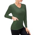 thumbnail image 1 of TFixol Camisa deportiva para mujer con bolsillo de secado rápido elástica Slim V, 1 of 8
