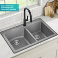 thumbnail image 3 of KRAUS Forteza 33” Drop In / Undermount 60/40 Double Bowl Granite Kitchen Sink in Grey, 3 of 8