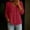 Red, variant on Women's Casual Quarter Sleeve V-Neck Solid Color T-Shirt Blouse