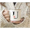thumbnail image 3 of Koyal Wholesale Stainless Steel Campfire Coffee Mug, Blush Floral Monogram, Letter U, 3 of 5