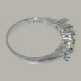 thumbnail image 4 of LBG British Made 925 Sterling Silver Natural Aquamarine & Opal Womens Eternity Ring - 33 size options - Size 6.5, 4 of 7