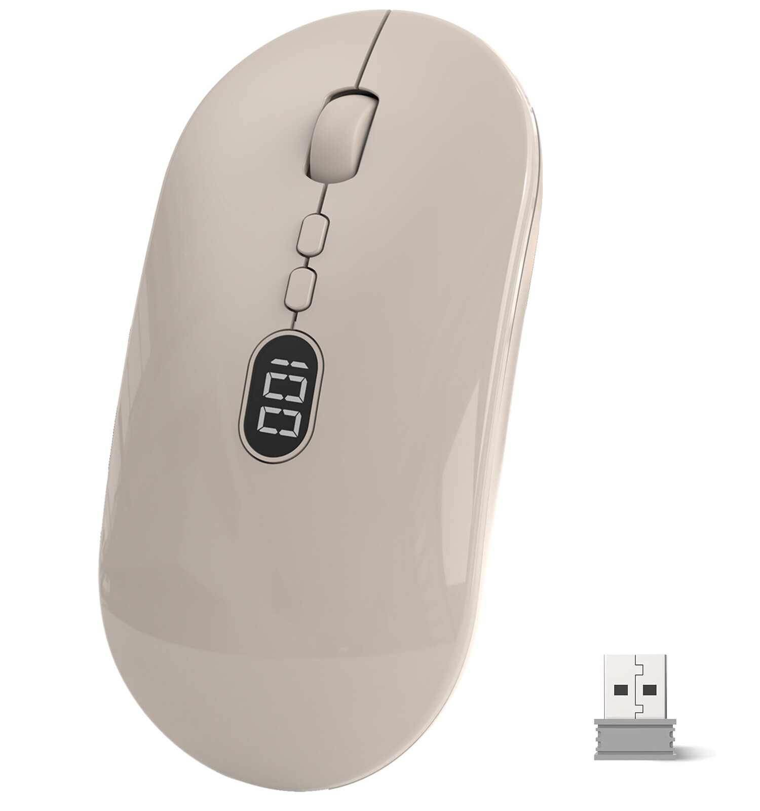 MAGIC-REFINER Wireless Office Mouse for Laptop with Battery Level Visible, Ultra Slim 2.4G Rechargeable Cordless Silent Click Computer Mice 1600 DPI for PC/MacBook Air/MacBook Pro/iMac/mac/ipad