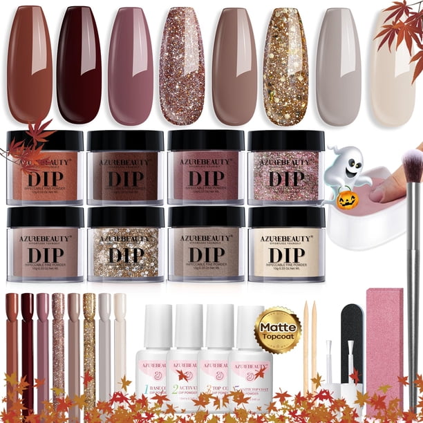 Kit de uñas en polvo AZUREBEAUTY, 30 unidades con palitos de uñas y más