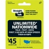 Straight Talk Unlimited* Text, Talk and Web Access 30-Day Service Card (Email Delivery)