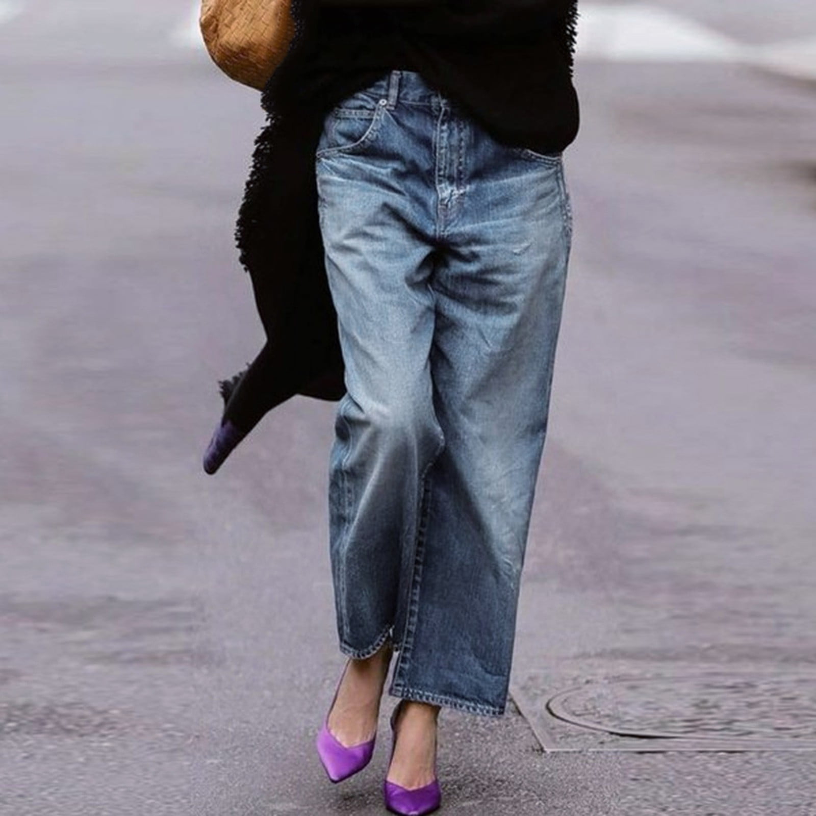 High waisted denim capris deals