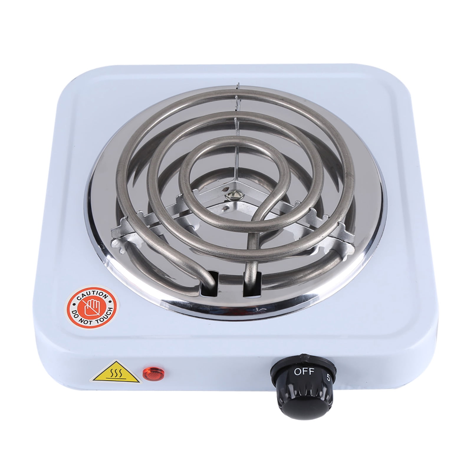 YAHHU 1000W Portable Electric Stove Countertop Burner Stainless Steel Hotplate Kitchen Coffee Heater Cooking Appliance for Dorms RVs Apartments 8.27 Inches Single Heating Coil