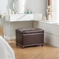 thumbnail image 4 of Joveco Storage Ottoman, 24" Fabric Rectangle Tufted  Foot Rest Stool for Living Room Bedroom, Beige, 4 of 16