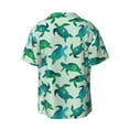 thumbnail image 4 of Goofa Green Sea Turtle Printed Men's Casual Short-sleeved Shirt,Lightweight Breathable Button-down,Summer Casual men's top,Versatile Fashion shirt-Medium, 4 of 7
