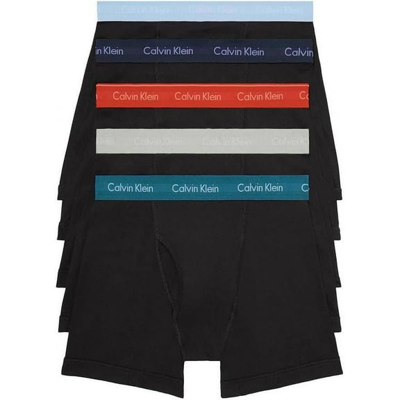 Calvin Klein Men's Classic Fit 100% Cotton 5-Pack Boxer Brief,Black,XL
