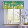thumbnail image 4 of Valance Curtains for Kitchen Windows Easter Bunny on Green Meadow Rod Pocket Valance Colorful Egg Wild Flower Short Window Curtain Topper for Bedroom Living Room Bathroom 54x18in,1&nbsp;Panel, 4 of 9
