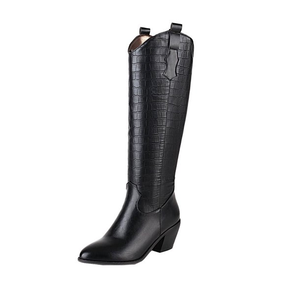 asdoklhq Boots Under $15,Autumn and Winter Warm Thick-heeled Women's Boots
