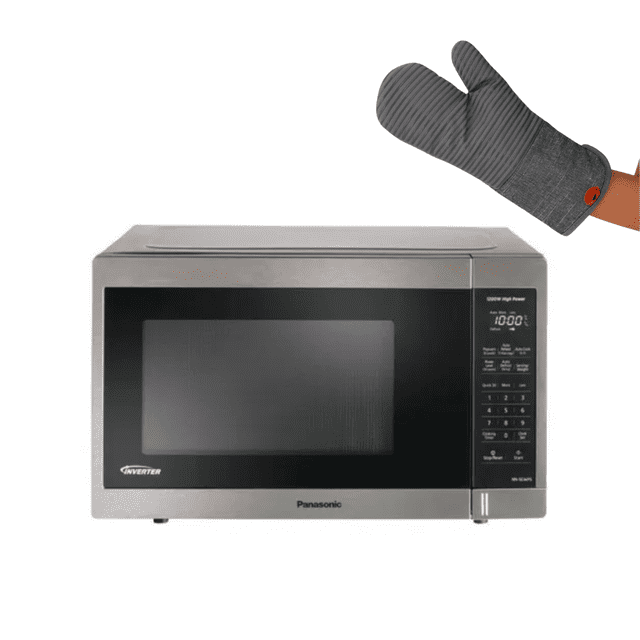 COMBO Microondas Panasonic NN-SC649SRFH Inverter de 36 Litros (1.3ft³ / 1200W) Color: Gris + Guante de Cocina.