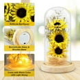 thumbnail image 4 of Sunflower Gifts in Glass Dome with LED Light Strip, Flowers for Decoration, Sunflower Decor, Enchanted Gift for Women on Valentine's Day Anniversary Mother's Day Thanksgiving Christmas - Yellow, 4 of 6
